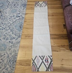 Embroidered Table Runner Target Threshold Cream Brown Red Multi Bohemian Ethnic